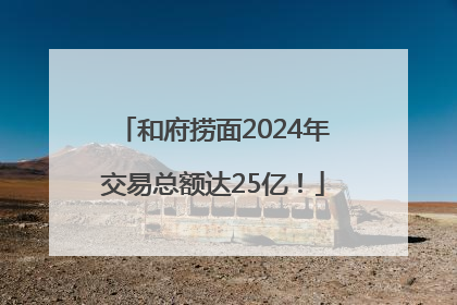 和府捞面2024年交易总额达25亿！