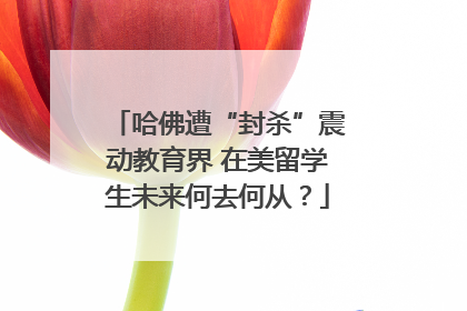 哈佛遭“封杀”震动教育界 在美留学生未来何去何从？
