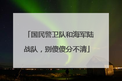 国民警卫队和海军陆战队，别傻傻分不清