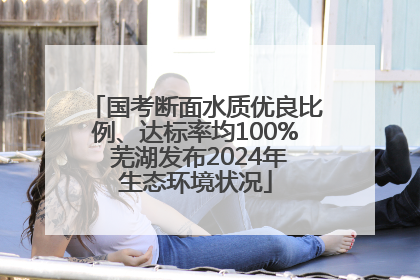 国考断面水质优良比例、达标率均100% 芜湖发布2024年生态环境状况