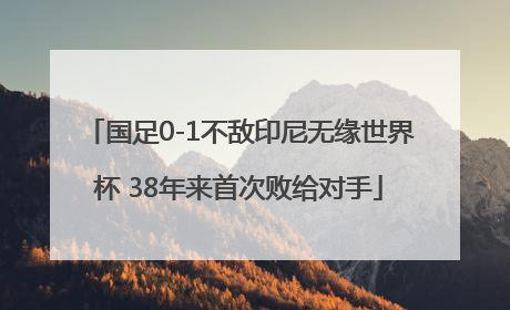 国足0-1不敌印尼无缘世界杯 38年来首次败给对手