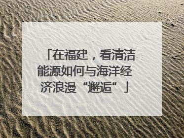 在福建，看清洁能源如何与海洋经济浪漫“邂逅”