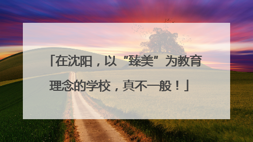 在沈阳，以“臻美”为教育理念的学校，真不一般！
