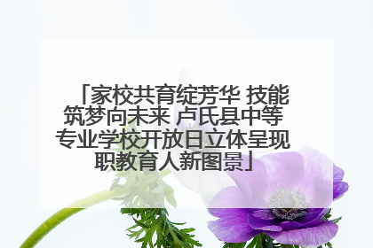 家校共育绽芳华 技能筑梦向未来 卢氏县中等专业学校开放日立体呈现职教育人新图景