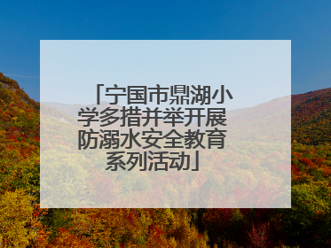 宁国市鼎湖小学多措并举开展防溺水安全教育系列活动