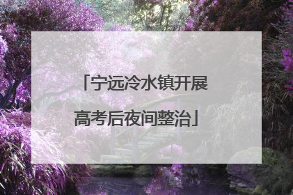 宁远冷水镇开展高考后夜间整治