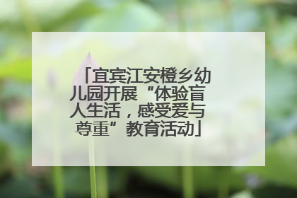 宜宾江安橙乡幼儿园开展“体验盲人生活，感受爱与尊重”教育活动