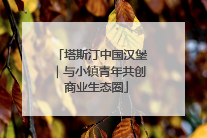 塔斯汀中国汉堡｜与小镇青年共创商业生态圈