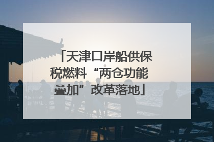 天津口岸船供保税燃料“两仓功能叠加”改革落地