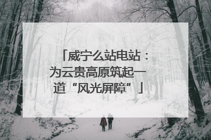 威宁么站电站：为云贵高原筑起一道“风光屏障”