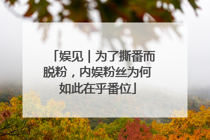 娱见｜为了撕番而脱粉，内娱粉丝为何如此在乎番位