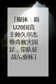 媒体：原U20国青主帅久尔杰维奇救火国足，带队征战东亚杯