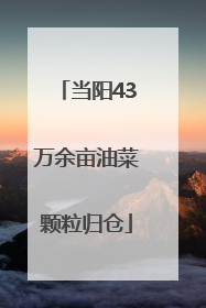 当阳43万余亩油菜颗粒归仓