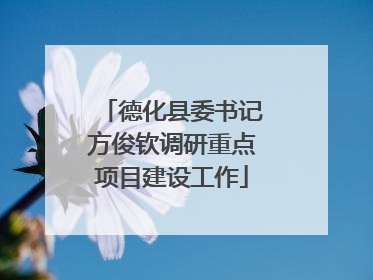 德化县委书记方俊钦调研重点项目建设工作
