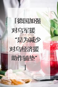 德国加强对乌军援 “是为减少对乌经济援助作铺垫”