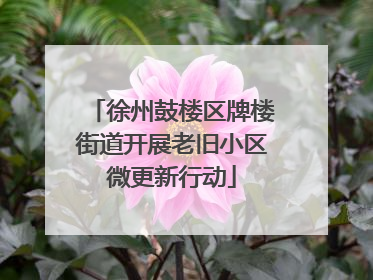 徐州鼓楼区牌楼街道开展老旧小区微更新行动