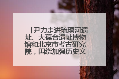 尹力走进琉璃河遗址、大葆台遗址博物馆和北京市考古研究院，围绕加强历史文化名城保护调研