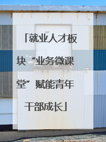 就业人才板块“业务微课堂”赋能青年干部成长