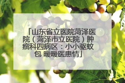 山东省立医院菏泽医院（菏泽市立医院）肿瘤科四病区：小小驱蚊包 暖暖医患情