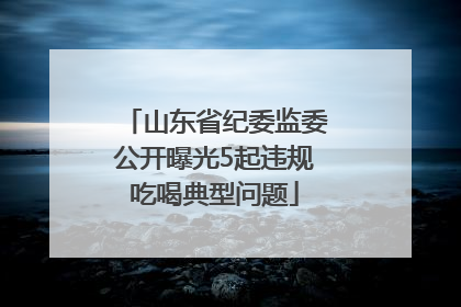 山东省纪委监委公开曝光5起违规吃喝典型问题