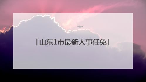 山东1市最新人事任免