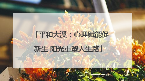 平和大溪：心理赋能促新生 阳光重塑人生路