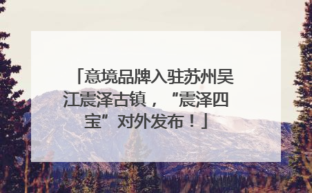 意境品牌入驻苏州吴江震泽古镇，“震泽四宝”对外发布！