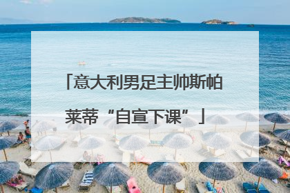 意大利男足主帅斯帕莱蒂“自宣下课”