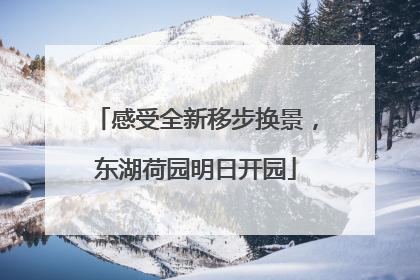 感受全新移步换景，东湖荷园明日开园