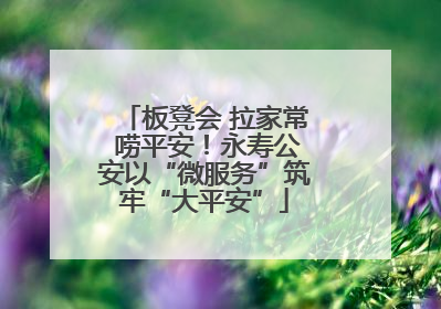 板凳会 拉家常 唠平安！永寿公安以“微服务”筑牢“大平安”