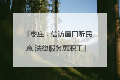 枣庄：信访窗口听民意 法律服务惠职工