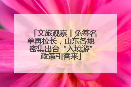 文旅观察丨免签名单再拉长，山东各地密集出台“入境游”政策引客来