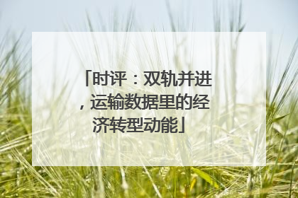时评：双轨并进，运输数据里的经济转型动能