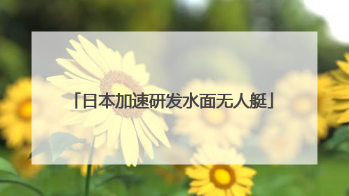 日本加速研发水面无人艇