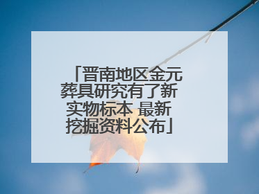 晋南地区金元葬具研究有了新实物标本 最新挖掘资料公布