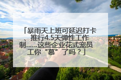 暴雨天上班可延迟打卡、推行4.5天弹性工作制……这些企业花式宠员工你“慕”了吗？
