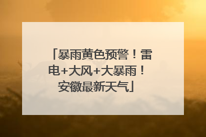 暴雨黄色预警！雷电+大风+大暴雨！安徽最新天气