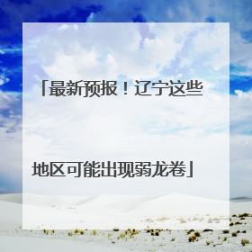 最新预报！辽宁这些地区可能出现弱龙卷