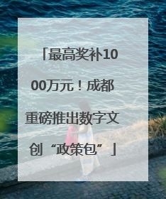 最高奖补1000万元！成都重磅推出数字文创“政策包”