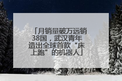 月销量破万远销38国，武汉青年造出全球首款“床上跑”的机器人