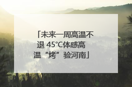 未来一周高温不退 45℃体感高温“烤”验河南