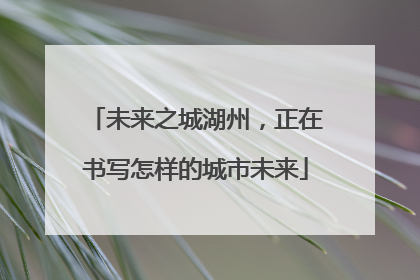 未来之城湖州，正在书写怎样的城市未来