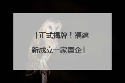 正式揭牌！福建新成立一家国企