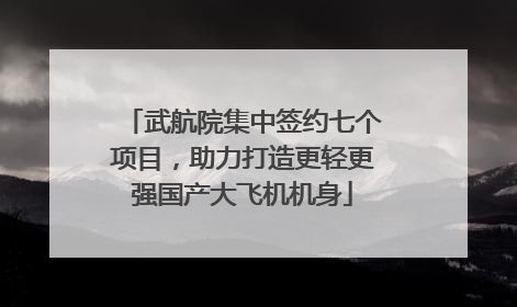武航院集中签约七个项目，助力打造更轻更强国产大飞机机身