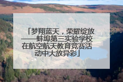 梦翔蓝天，荣耀绽放——蚌埠第三实验学校在航空航天教育竞赛活动中大放异彩