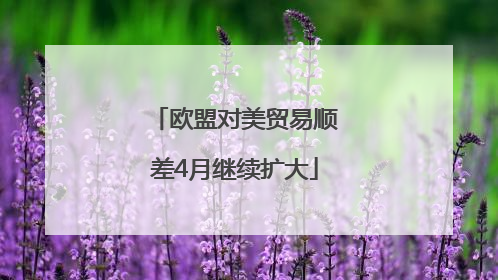欧盟对美贸易顺差4月继续扩大