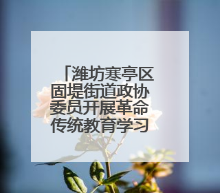 潍坊寒亭区固堤街道政协委员开展革命传统教育学习活动