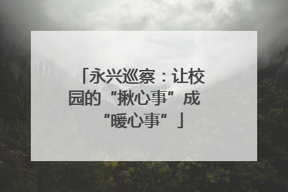 永兴巡察：让校园的“揪心事”成“暖心事”