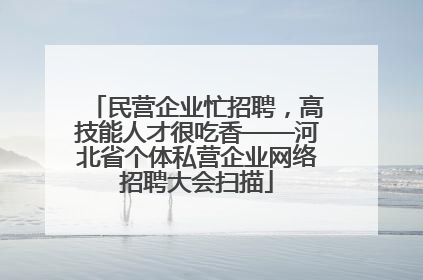 民营企业忙招聘，高技能人才很吃香——河北省个体私营企业网络招聘大会扫描