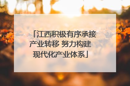 江西积极有序承接产业转移 努力构建现代化产业体系